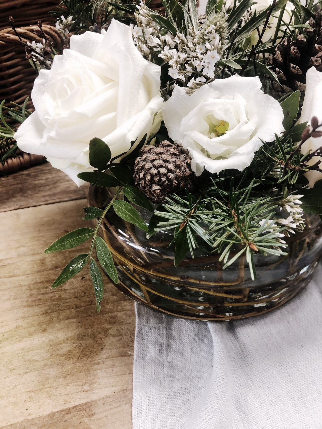 PRE ORDER: White Christmas Table Arrangement